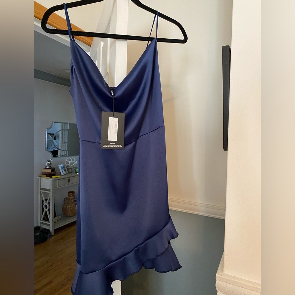 satin frill dress NWT